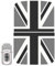 Paileco Automotive Sonnendach-Vinyl-Aufkleber für R55 R56 (1 Set, 2 Stück, graue Union Jack-Flagge, Vinyl)