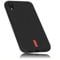 mumbi Hülle kompatibel mit iPhone XR Handy Case Handyhülle, schwarz mit rotem Streifen