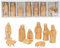 Dekohelden24 Handgeschnitzte Holz Krippenfiguren als 9er Set, Maße L/B/H: 3 x 3,5 x 8,5 cm.