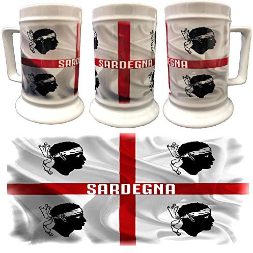 BrolloGroup Boccale Birra in Ceramica Sardegna 4 Mori Boccali Personalizzati PS 13516-1