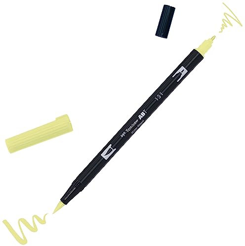 Tombow - ABT Dual Brush - Rotulador Doble Punta Pincel Acuarelable - Para Lettering, Dibujo, Pintura, Manga - Uso Doméstico y Profesional - Color lemon lime