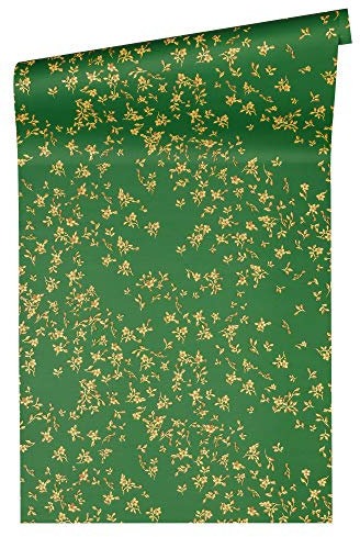 Floral Wallpaper Versace 4 Non-Woven Wallpaper 10.05 m x 0.70 m Green Gold Yellow Made in Germany 935856 93585-6