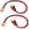 Boladge 2-Pack XT60 Männlich Stecker auf 4.0mm 4mm Bananenstecker Bullet Männlich Stecker Adapter mit 14AWG 30CM Kabel
