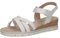 CAPRICE Femme 9-28709-42 Sandale cale, Nappa Blanc, 42 EU