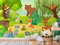 Fotomural Infantil Vinilo Para Pared Animales en el Bosque | Fotomural Infantil para paredes | Mural | Fotomural Infantil Vinilo Decorativo | 100 x 70 cm | Decoración comedores, salones, habitaciones