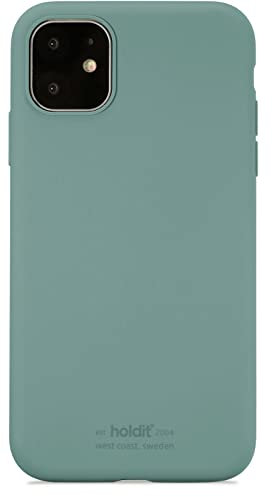 holdit Silikonhülle iPhone 11/Xr (6,1”) - 0,8mm Ultra dünn Handyhülle Silikon - Trendy Slim Silicone case mit Voller Schutz (erhöhte Kante für Kameraschutz) - Moss Green