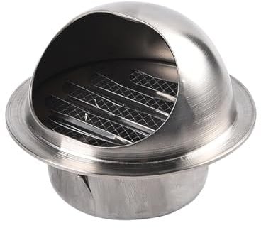Cubiertas de Rejilla de ventilación de Acero Inoxidable de Rejilla de ventilación de Pared Redonda de Metal con Solapa de Gravedad para el Escape de Pared Externo, Aire Fresco (80 mm)