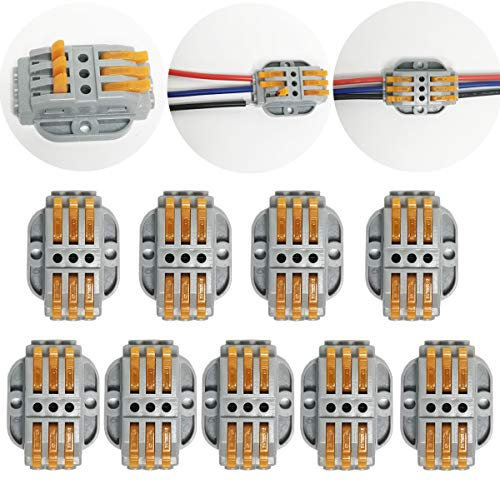 CTRICALVER 9 pcs SPL-3 Compact Connettore | Morsettiera a Barra di Pressione Bilaterale | Morsettiere elettriche | Connettori filo con viti di fissaggio