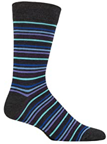 SockShop Mens and Ladies Striped Colour Burst Bamboo Socks with Smooth Toe Seams Pack of 1 November Rain 4-8