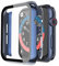 Misxi Hard Hülle mit Glas Displayschutz Kompatibel mit Apple Watch Series SE 2 (2024) / SE/Series 6 / Serie 5 / Series 4 40mm, 2-Stück, 1 Blau + 1 Transparent