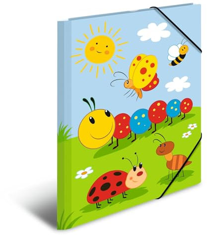 HERMA Sammelmappen A4 Kinder Geburtstag Set, 3 Stück, Eckspanner-Mappen aus Pappe mit Kindergarten Motiv, Gummizug, Innenklappen und Innendruck für Jungen, Mädchen und Kinder