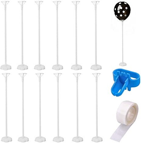 Soporte reutilizable para globos, kit de soporte para globos de mesa, soporte para globos de mesa con taza y base, soporte resistente para exhibición de globos de mesa de comedor para boda, cumpleaños
