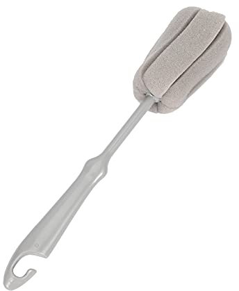 NINGWANG 1Pc Sponge Brush Milk Bottle Cup Glass Washing Cleaning Kitchen Cleaner Tools Cup Cleaning Brush Plastic Short Handle, Grey