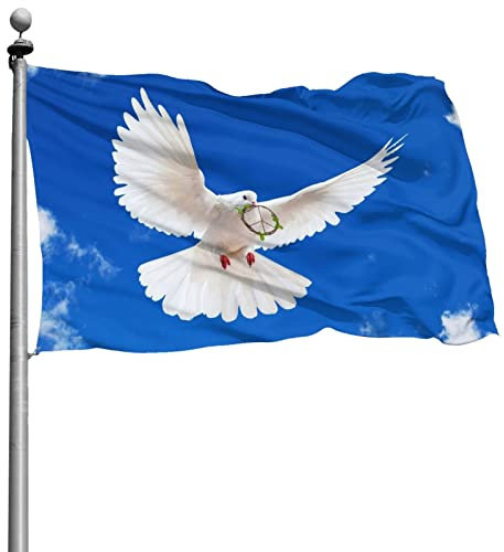 Flagge Peace Groß 180x120cm Flagge Friedenstaube Peace Taube Fahne Friedensflagge Fahne Flagge Frieden Gartenflagge Deko Weltfrieden Peace and love Flagge Friedenstaube Fahnen und Flaggen Peace Fahne