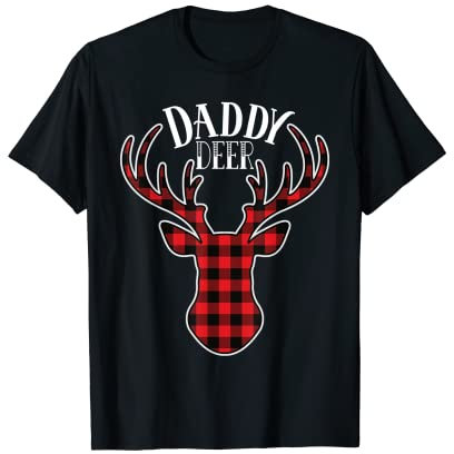 Christmas Buffalo Plaid Deer Daddy Deer Deer Christmas Pajamas T-Shirt