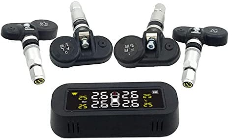 zalati Monitoreo de presión de neumáticos de automóvil con 4 sensores Sistema de monitoreo de presión de neumáticos Solar inalámbrico TPMS Incorporado Oculto
