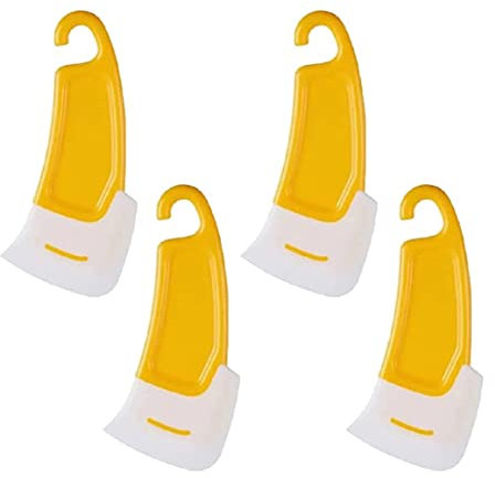 Silicone Pan Cleaning Spatula Heat Resistant Scraper Non Stick Spatula Non Stick Kitchen Scraper for Cooking Baking Mixing Cleaning, 4pcs Silicone Pan Cleaning Spatula, Kitchen Scraper