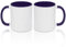 MR.R Lot de 2 tasses à café à sublimation de 325 ml, blanc avec couleur intérieure violette, poignée, porcelaine, tasse, tasse à café, 31 oz, classique, maison, toutes les occasions