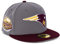 New Era 59 Fifty New England Patriots Snapback Cap, Grey/Maroon, 7 3/8