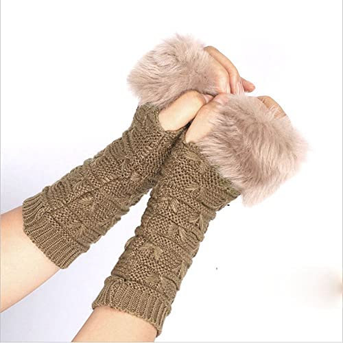 1 Paar Fingerlose Handschuhe Kunstpelz Kunstfell Armstulpen Faux Pelz Armstulpen Fell Manschetten Stricken Armlinge Ärmel Armwärmer Winter Armstulpen Pulswärmer