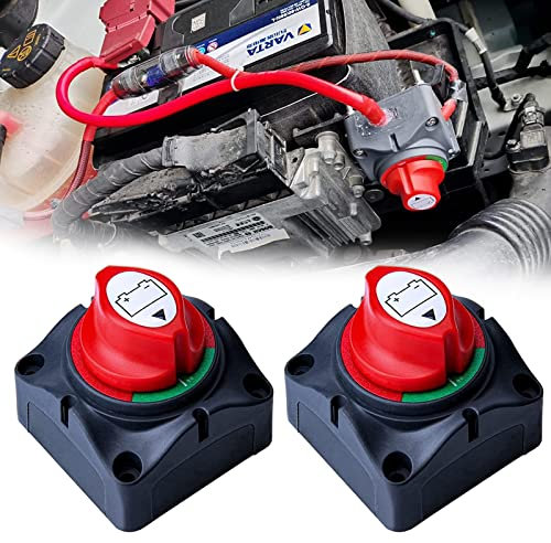 JMEST LEAD Pack Battery Disconnect Switch Isolator 12V Marine Boat Heavy Duty 12V-48V Battery Shutoff Switch ON/OFF For Car Boat RV Camper Van