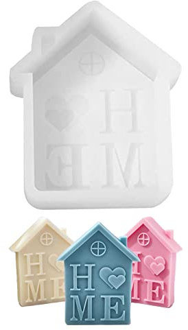 Maison Moule Silicone avec Fenêtre pour Bougie, Savon, Résine Époxy, Plâtre - Artisanat DIY