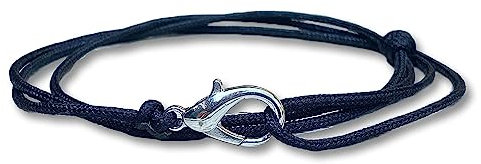 Dünnes Wickel-Armband Herren & Damen mit Karabiner-Haken Verschluss Handmade, Maritimer Surfer Schmuck, Minimalistisches Stoff-Armband, 100% Wasserfest & verstellbar