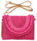 HINGTAT Bolso de mano de paja para mujer, bolso cruzado de paja, bolsas de playa para mujer, bolsa de tela de paja, bolsa de fiesta para fiesta de noche, 01-rosa intenso