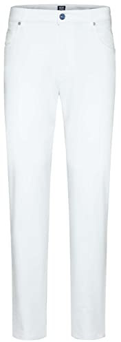 M 5 BY MEYER Herren Hose M5 Regular Denim - 9-6258 White - Super Stretch Performance Denim