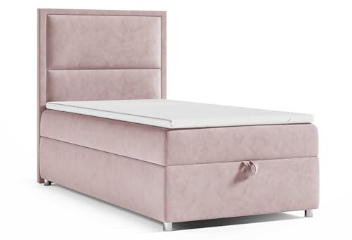 Best For Home Boxspringbett Trinity k-11 mit 7-Zonen Bonell-Federkernmatratze | Boxspringbett 90x200 | Boxsprintbett mit Matratze Und Stauraum | Polsterbett 90x200 - Lieferung bis Bordsteinkante