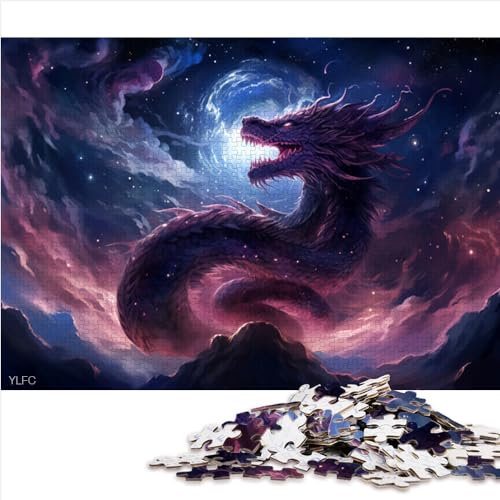 Puzzles für Erwachsene und Kinder, Galaxie-Drache, 1000 Teile/Set, IQ-Test-Puzzle, Papppuzzles für Kinder ab 12 Jahren, schwierige Puzzlegröße (26 x 38 cm)