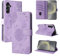 Rostsant Handyhülle für Samsung Galaxy S24 - Löwenzahn PU Leder Flip Case Brieftasche Tasche Hülle Magnetisch - Violett