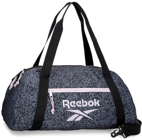 Reebok Joumma Bags Reisetasche, Leopard, Schwarz, 53 x 24,5 x 23,5 cm, Polyester, 30,51 l, Schwarz, Talla única, Reisetasche