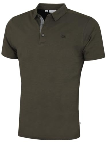 Calvin Klein Mens Prep Campus Golf Polo Shirt - Olive - L