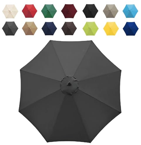GZDXBF Ersatz-Bezug Für Sonnenschirm 200cm/270cm/300cm, Sonnenschirm Stoffbezug 6 Oder 8 Rippen, Ersatzdach Für Terrassenschirm, Polyestertuch(Color:Gray,Size:8 ribs-3m(9.8ft))