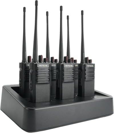 Retevis RT29D Funkgeräte mit Großer Reichweite, IP67 Walkie Talkie Wasserdicht mit 6-Wege Ladegerät, 3200 mAh, DMR Walkie Talkies für Erwachsene, Hotel, Baustelle, Fertigung, Logistik (6 Stück)