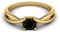 0,50 Karat rund Schwarzer Spinell Edelstein 925 Sterling Silber Gedrehter Schaft Solitär Verlobung Für immer Infinity Ring Gold Vermeil, 49