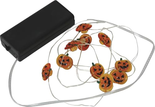 FIESTAS GUIRCA Elektrische Lichterkette mit 10 batteriebetriebenen LEDs (120 cm), Dekoration für Halloween und Themenpartys, ideal für Beleuchtung und gruselige Umgebungen