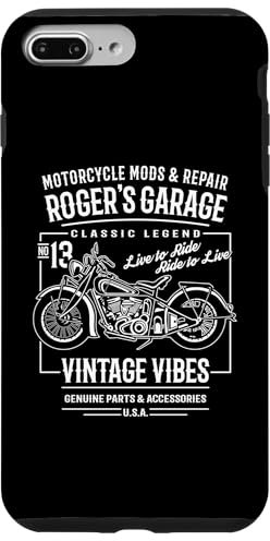 Hülle für iPhone 7 Plus/8 Plus Roger's Garage Vintage Motorrad Design für den Namen Roger