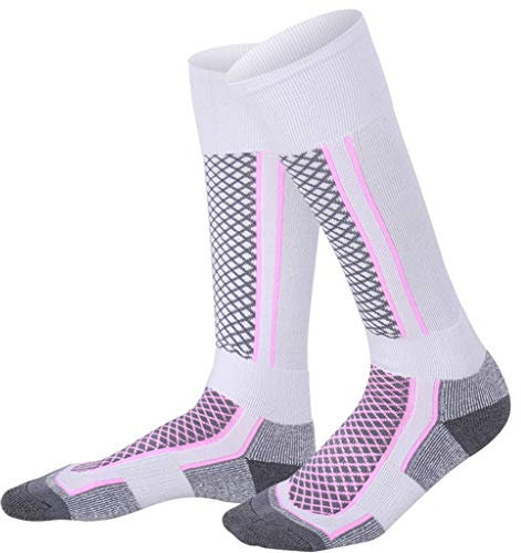 Volleyballsocken, lang, Ski-Walking, Damen/Herren/Kinder, Winter, Schnee, Sport, Thermosocken, lange Thermosocken, rose, Einheitsgröße