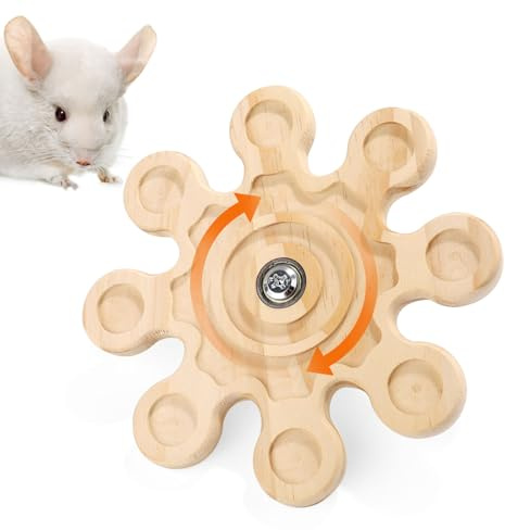 lasuroa Rotierendes Chinchilla-Spielzeug, Chinchilla Spielzeug Holz Hamster Kauspielzeug Hängendes Chinchilla-Spielzeug Chinchilla Käfig Zubehör für Chinchillas Hamster(Holzfarbe)