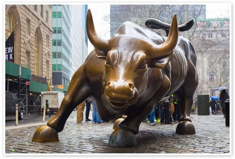 Börsen-Bulle in Lower Manhattan Poster 130 x 90 cm Wandbilder Wanddeko