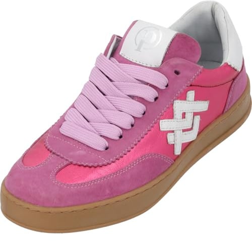 Palado Damen Sneaker Bonefee - modische Turnschuhe aus Leder - elegant und bequem - vielseitiger sportlicher Look Pink UK5,5 - EU38