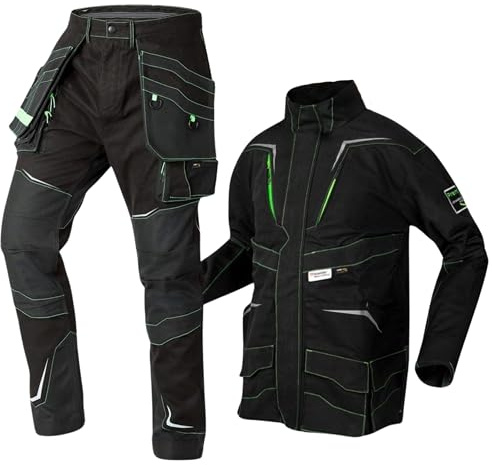 NEO TOOLS Arbeitskleidung: Arbeitsanzug-Set mit Arbeitsjacke, Arbeitshose