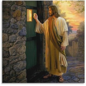 Künstler-Poster Greg_Olsen Art Let Him In Painting Poster Wandkunst Poster Drucke Heimdekoration Bild Leinwand Gemälde Poster 40 x 40 cm