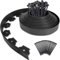 Borde Separador Jardín, Césped Borde, Separador de Piedras, Flexible de Plástico, Longitud 10 m, Altura 5 cm, con Clavijas de sujeccion, Marrón, Negro o Verde. (Negro)