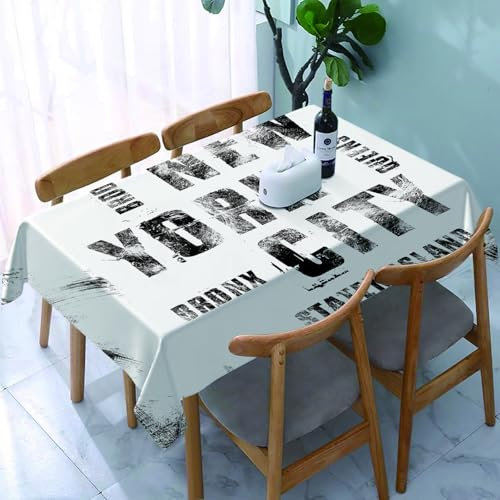 YOIUE Tablecloth,Table Cloth for Rectangle,New York city art. Street graphic style NYC.Template apparel card labe,Wrinkle Resistant Decorative Table Cover for Kitchen Dining Parties Picnic 54 x 72 in