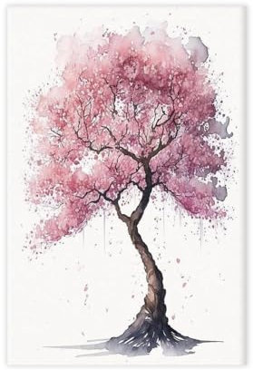 FDBEKPJY Poster japonais élégant en fleurs de cerisier sur toile Décoration murale 30 x 45 cm