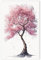 FDBEKPJY Poster japonais élégant en fleurs de cerisier sur toile Décoration murale 30 x 45 cm