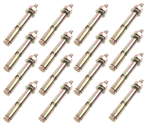 16 Pcs Expansion Screw Bolts, M6 x 8 x 60 mm Hex Nut Expansion Bolt Sleeve Anchors, for Secure Installation in Home, DIY & Construction Projects, for Concrete Machinery & Furniture.